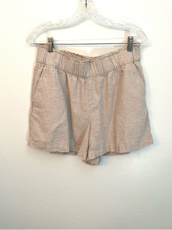 Sonoma Pants - Neutral Oatmeal Linen Shorts - Coastal Clean Girl